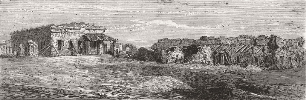 INDIA. Barracks, Kanpur, defended, general wheeler 1874 old antique print